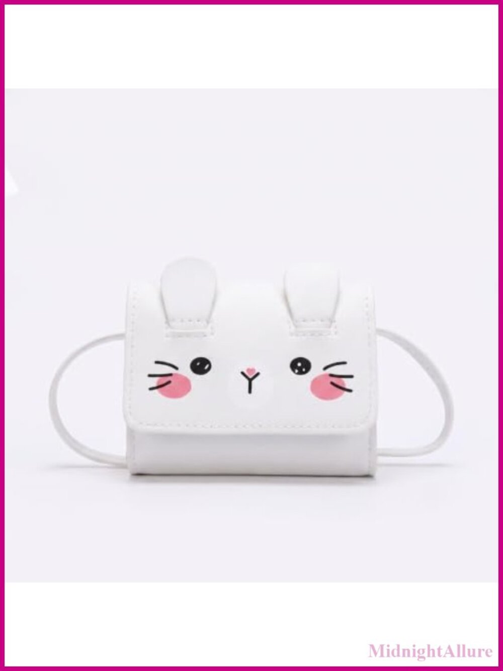 3D Bunny Mini Crossbody Purse Press Button Shoulder Bag Travel Wallet